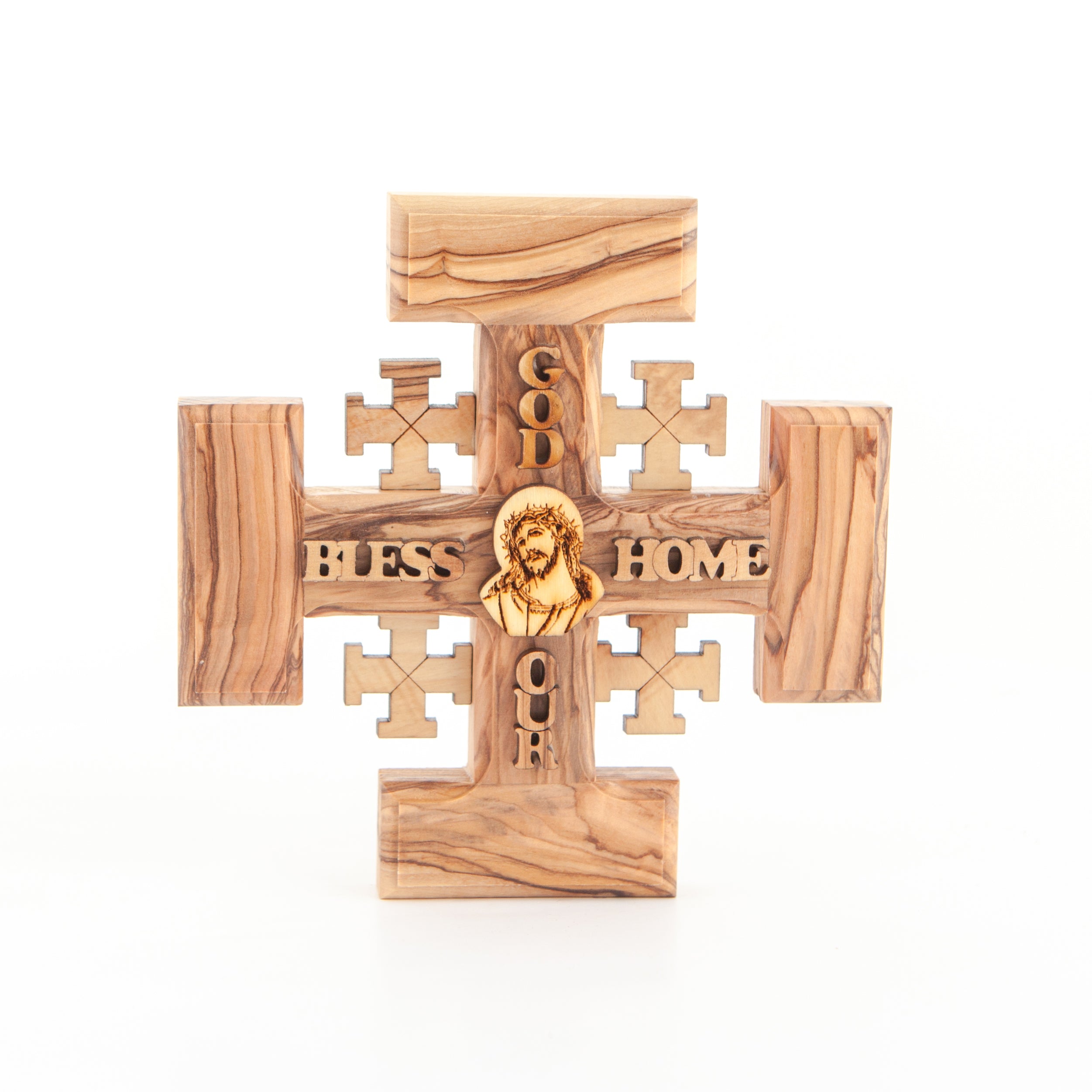 Jerusalem Wall Cross, Olive Wood from Holy Land