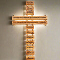 Wall Cross, Lord’s Prayer Engraved, 9.8" , Holy Land Olive Wood