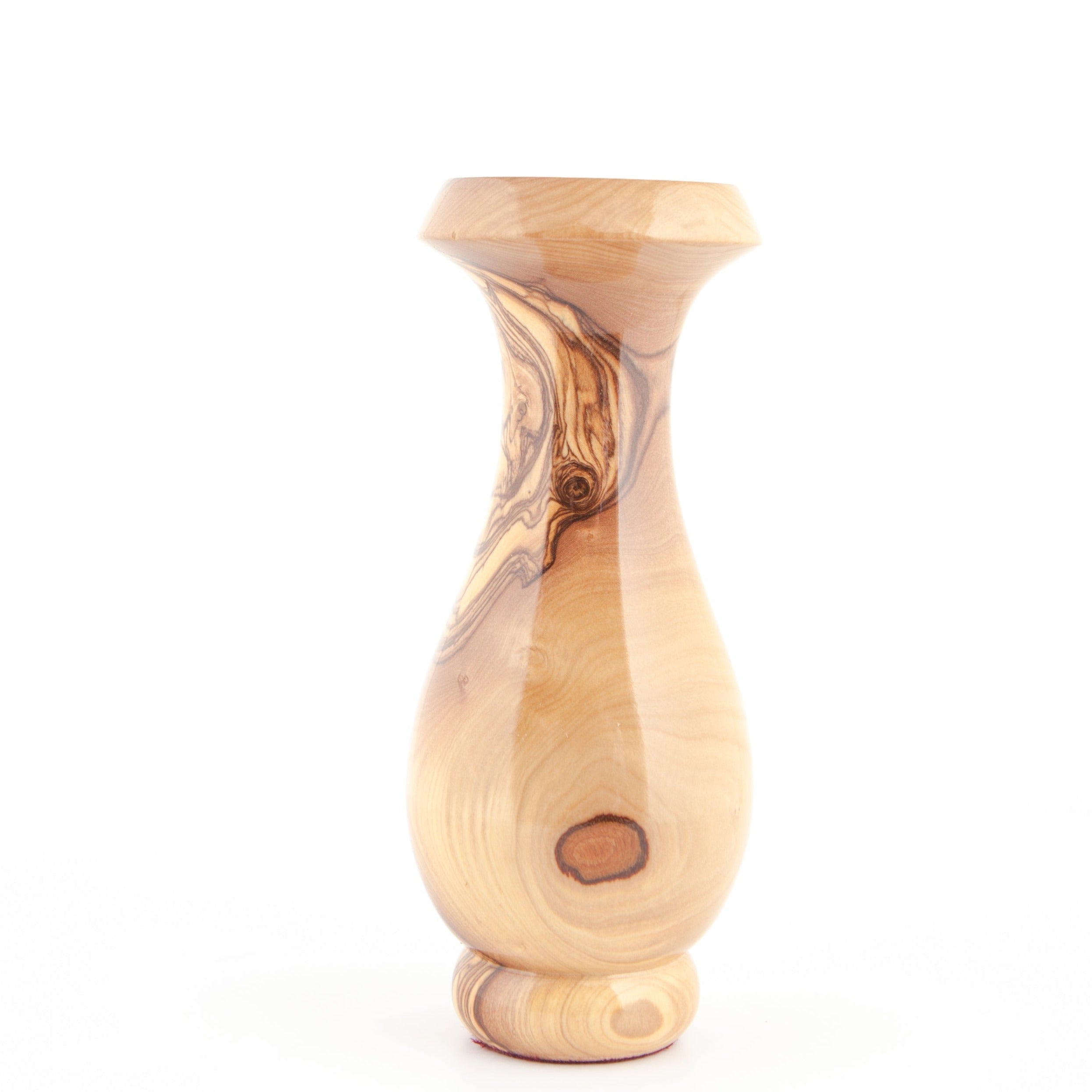 Olive Wood Vase for Flowers , 6" Tall