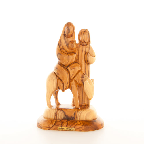 religious olive wood statue hand carved in Bethlehem, 7.5 inch side angle of the olive wood sculpture