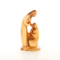 Holy Family olive wood statue hand carved in Bethlehem, 7.1 inch front view of the olive wood masterpiece