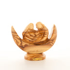 Holy Family olive wood statue hand carved in Bethlehem, 4.5 inch side angle of the olive wood sculpture