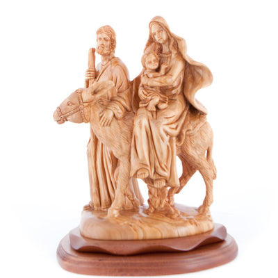"Flight into Egypt" Hand Carved Wood Statue. 13.4"
