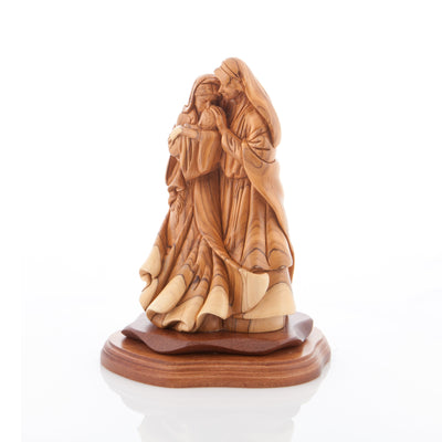 Intimate Holy Family (Olive Wood Statue), 10.6"