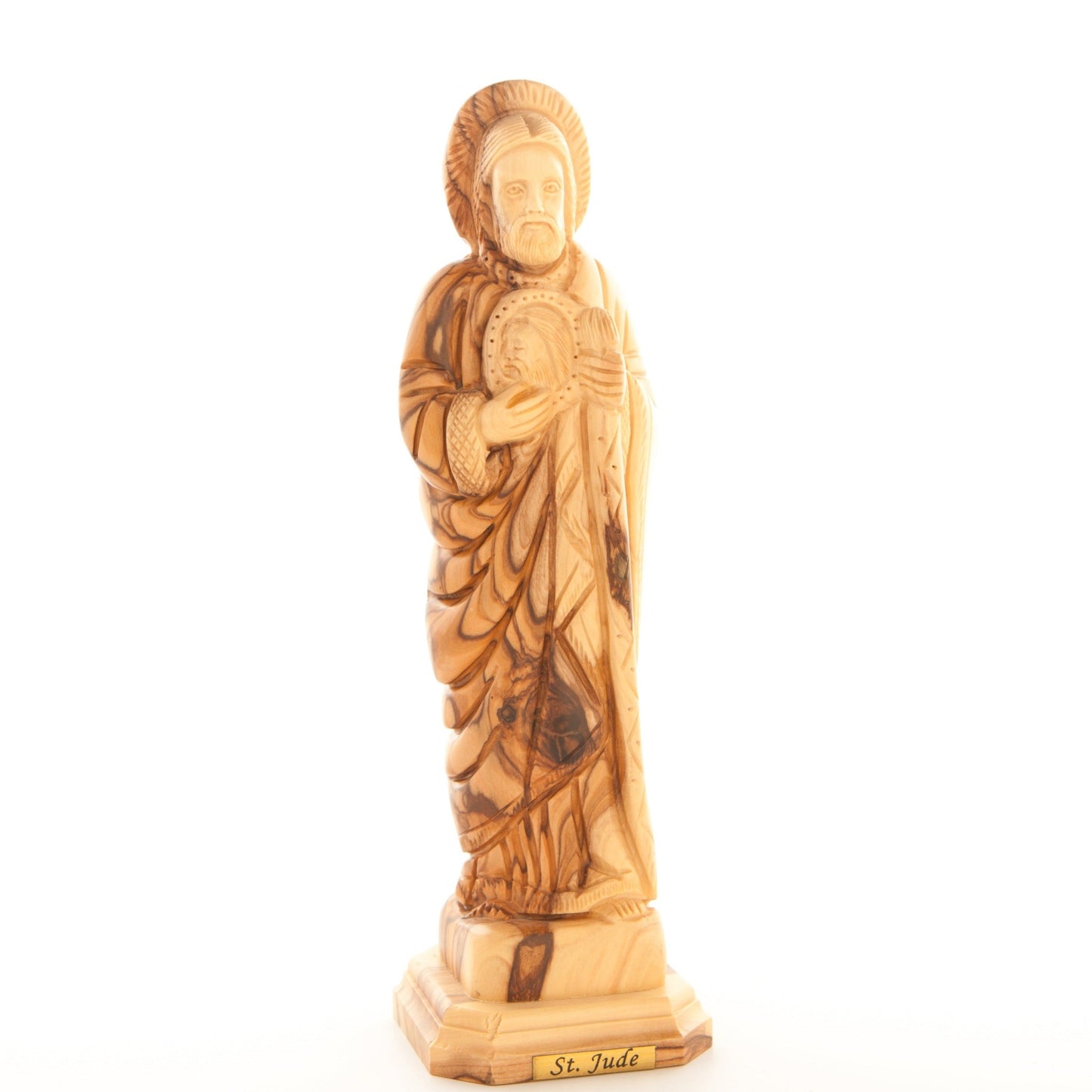 Saint Jude Olive Wood Hand Carved 9" Statue