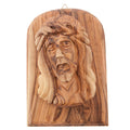 Jesus Christ statue hand carved from Bethlehem olive wood, 7.5 inch front view of the olive wood masterpiece