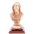 Jesus Christ statue hand carved from Bethlehem olive wood, 9.8 inch front view of the olive wood masterpiece