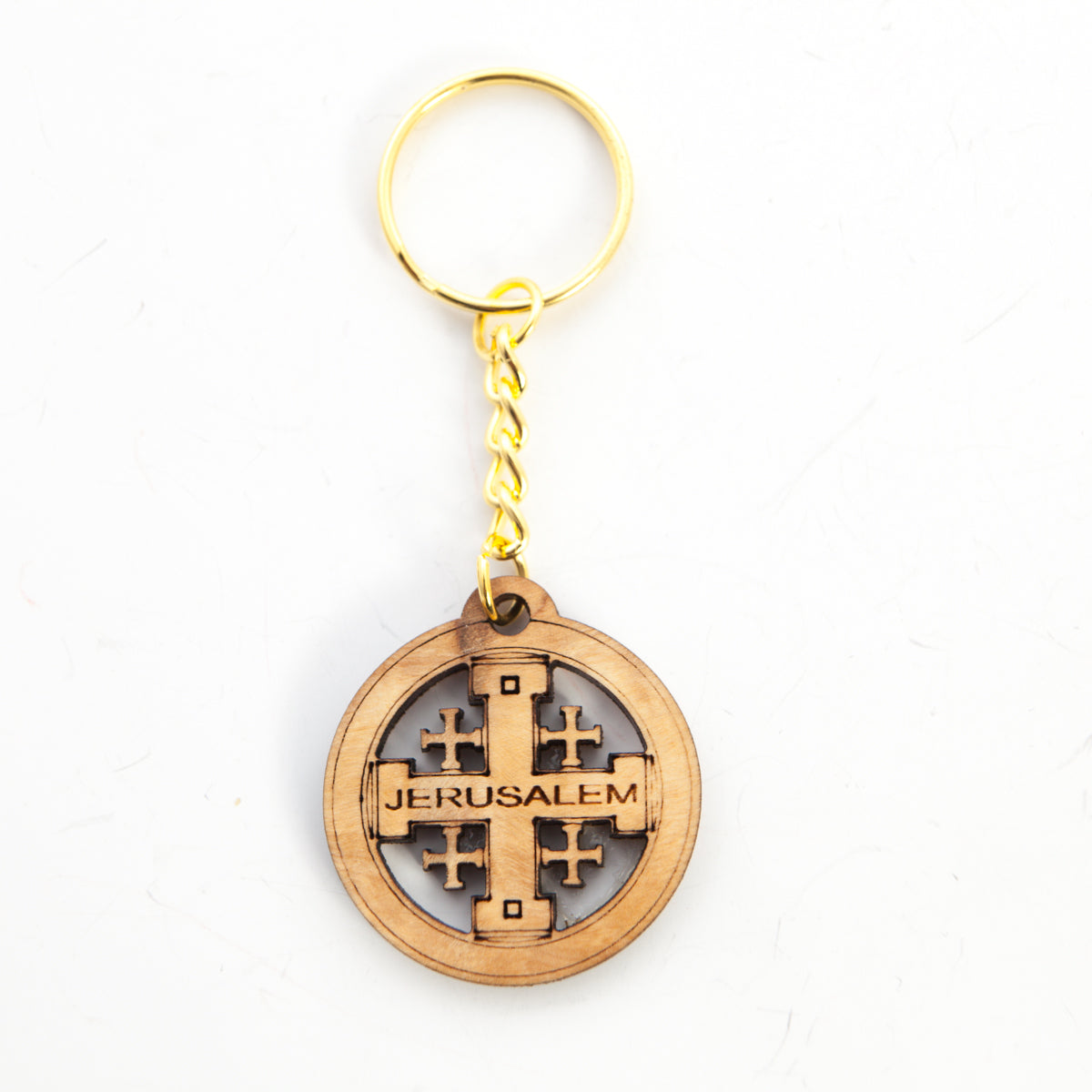 Jerusalem Key Pattern Jerusalem Cross, Christian Keychain, Olive Wood from Bethlehem ...