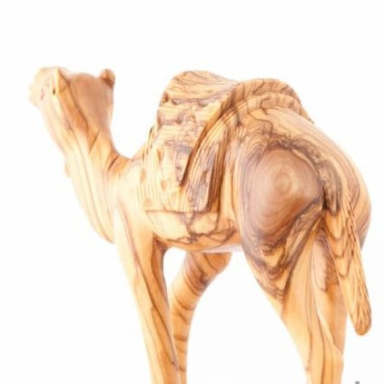 Olive Wood Camel with Saddle - Statuettes - Bethlehem Handicrafts