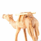 religious olive wood statue hand carved in Bethlehem, 4.7 inch three quarter view of the religious piece