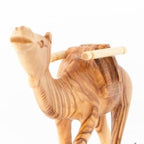 Olive wood nativity scene hand carved in Bethlehem, 5.3 inch back view of the olive wood sculpture