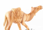 religious olive wood statue hand carved in Bethlehem, 5.9 inch side angle of the olive wood sculpture
