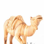 religious olive wood statue hand carved in Bethlehem, 5.9 inch back view of the olive wood sculpture