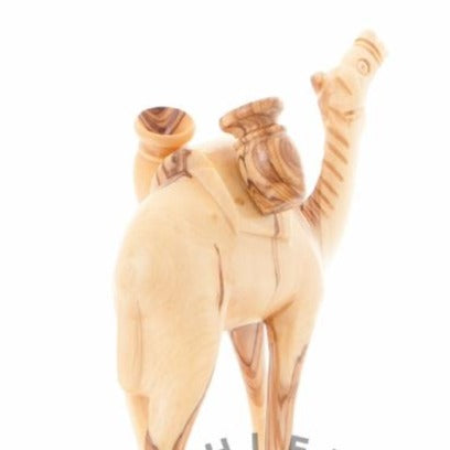 Carved Wooden Camel with Two Water Jars - Statuettes - Bethlehem Handicrafts