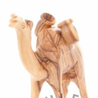 Olive wood nativity scene hand carved in Bethlehem, 4 inch back view of the olive wood sculpture