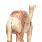 Olive wood nativity scene hand carved in Bethlehem, 13.4 inch three quarter view of the religious piece