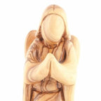 Olive wood nativity scene hand carved in Bethlehem, 6.1 inch back view of the olive wood sculpture