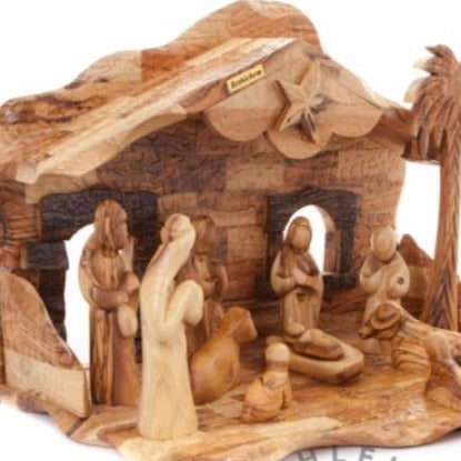 Abstract Wood Carved Nativity Set - Statuettes - Bethlehem Handicrafts