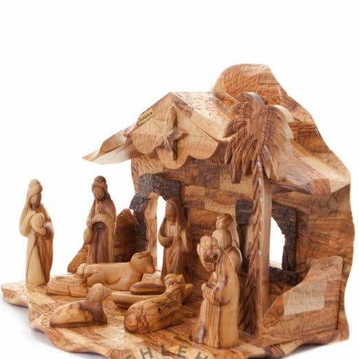 Abstract Wood Carved Nativity Set - Statuettes - Bethlehem Handicrafts
