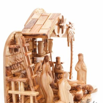 Abstract Hand Carved Nativity Scene - Statuettes - Bethlehem Handicrafts