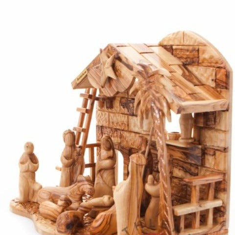 Abstract Hand Carved Nativity Scene - Statuettes - Bethlehem Handicrafts