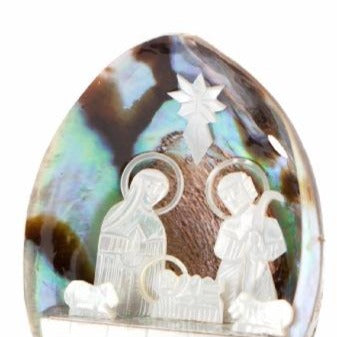 Colorful Abalone Shell Nativity Scene (Medium) - Statuettes - Bethlehem Handicrafts