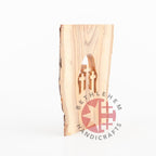 Olive wood Christmas ornament hand carved in Bethlehem, full height view of the masterpiece