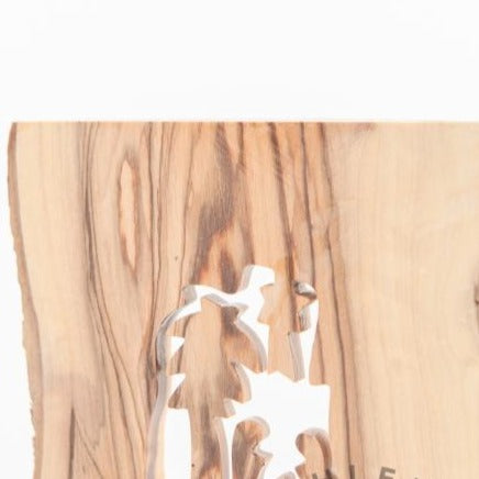 Nativity Scene Ornament (Engraved Olive Wood Bark) - Specialty - Bethlehem Handicrafts