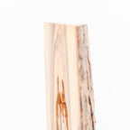 Olive wood Christmas ornament hand carved in Bethlehem, three quarter view of the religious piece
