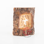 Olive Wood Bark Nativity Scene Ornament - Specialty - Bethlehem Handicrafts