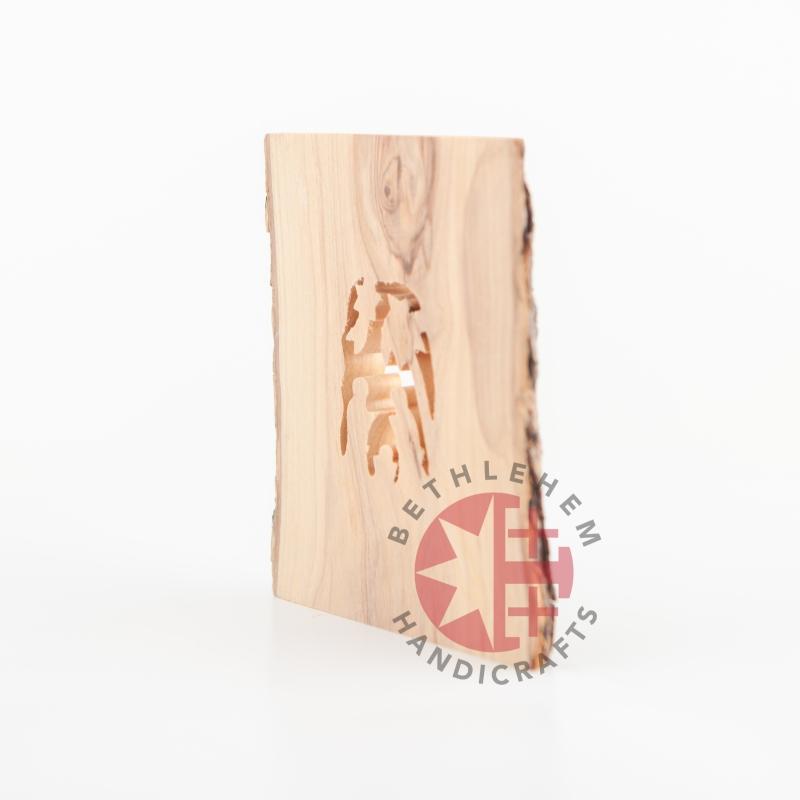 Olive Wood Bark Nativity Scene Ornament - Specialty - Bethlehem Handicrafts
