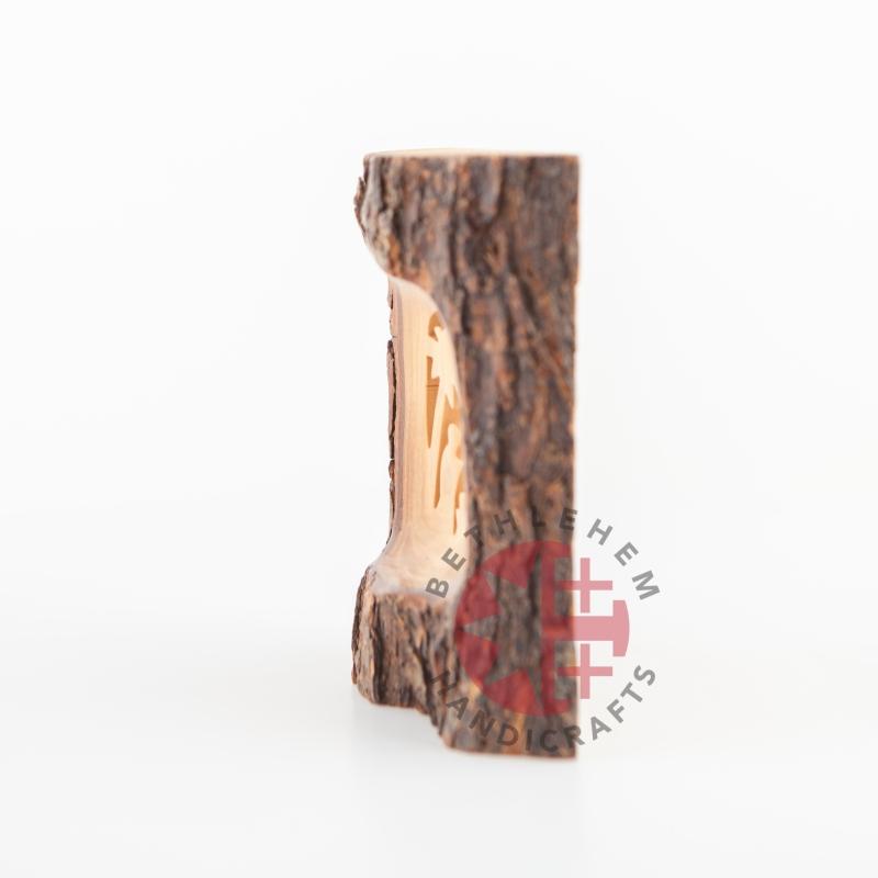 Olive Wood Bark Nativity Scene Ornament - Specialty - Bethlehem Handicrafts