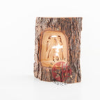 Olive Wood Bark Nativity Scene Ornament - Specialty - Bethlehem Handicrafts