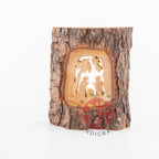 Olive Wood Bark Nativity Scene Ornament - Specialty - Bethlehem Handicrafts