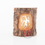 Olive Wood Bark Nativity Scene Ornament - Specialty - Bethlehem Handicrafts