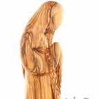 Olive wood rosary hand made in Bethlehem Holy Land, 9.1 inch three quarter view of the religious piece