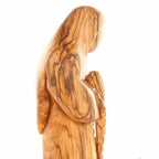 Olive wood rosary hand made in Bethlehem Holy Land, 9.1 inch close detail of the hand carved work