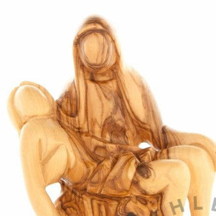 Hand Carved Olive Wood Pieta Statue (Abstract) - Statuettes - Bethlehem Handicrafts