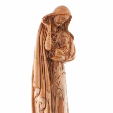 Olive Wood Virgin Mary with Baby Jesus - Statuettes - Bethlehem Handicrafts