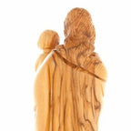 Virgin Mary olive wood statue from Bethlehem hand carved, 10 inch detail of the carved figure
