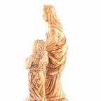 Virgin Mary olive wood statue from Bethlehem hand carved, 9.8 inch scale reference view