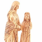 Olive Wood Virgin Mary with Young Jesus Christ Statue - Statuettes - Bethlehem Handicrafts
