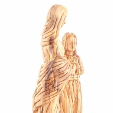 Olive Wood Virgin Mary with Young Jesus Christ Statue - Statuettes - Bethlehem Handicrafts