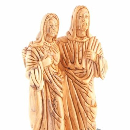 Olive Wood Virgin Mary with Jesus Christ Statue - Statuettes - Bethlehem Handicrafts