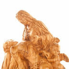 Olive Wood Pieta with an Angel - Statuettes - Bethlehem Handicrafts