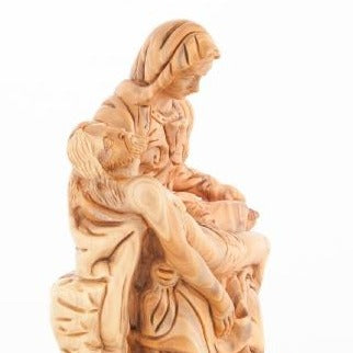 Holy Land Olive Wood Pieta Statue - Statuettes - Bethlehem Handicrafts