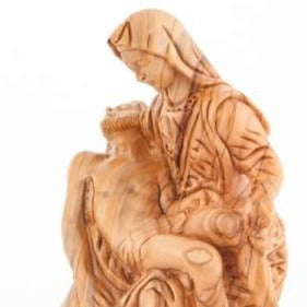 Holy Land Olive Wood Pieta Statue - Statuettes - Bethlehem Handicrafts