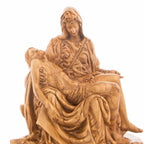 Hand Carved Olive Wood Pieta Statue - Statuettes - Bethlehem Handicrafts