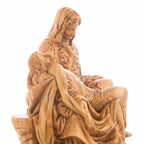 Hand Carved Olive Wood Pieta Statue - Statuettes - Bethlehem Handicrafts