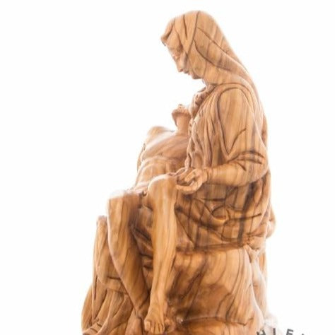 Hand Carved Olive Wood Pieta Statue - Statuettes - Bethlehem Handicrafts